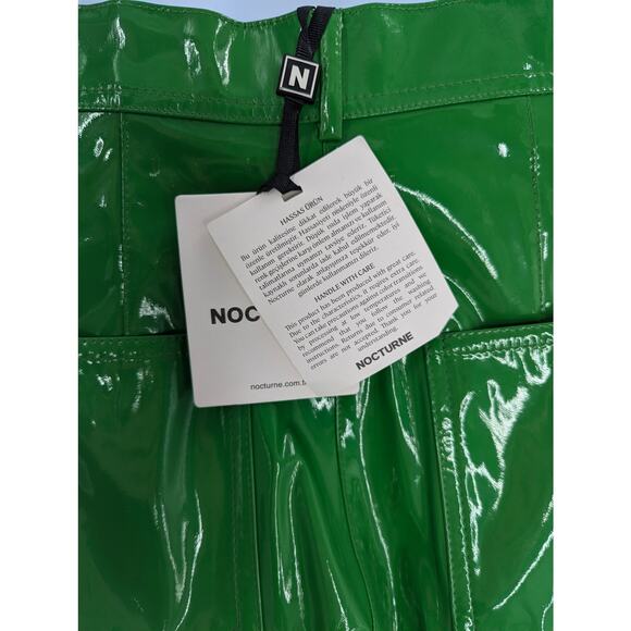Green Pleather Vinyl Pants by Nocturne - Picture 7 of 12